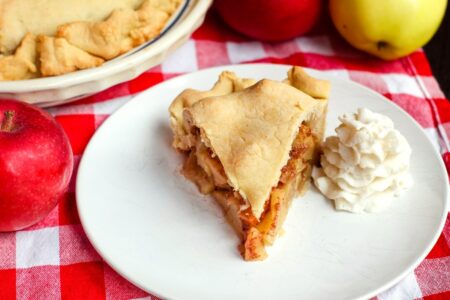 Dairy-Free Double Crust Apple Pie Recipe - two family favorites in one. A classic dessert that's also nut-free, soy-free, and vegan-friendly.