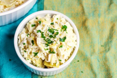 Dairy-Free Artichoke Rice Salad Recipe - naturally allergy-friendly, optionally vegan and gluten-free, and a family favorite! So easy, kids can even make it.