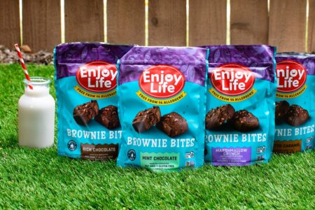 New Enjoy Life Brownie Bites with Recipes for Allergy-Friendly Dirt Cups and Quick Frosted Treats - all dairy-free, gluten-free, egg-free, nut-free, soy-free, sesame-free, and more!