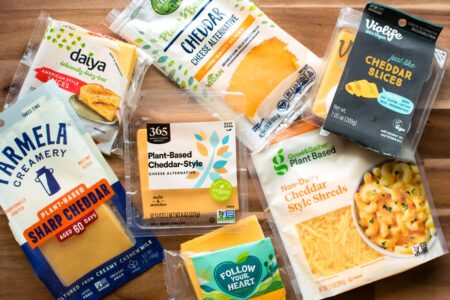 The Best Dairy-Free Cheddar Cheese Alternative Taste Test with American Cheese Options - all vegan-friendly and gluten-free - most soy-free and nut-free too! Tested in grilled cheese, cheeseburgers, and cold!
