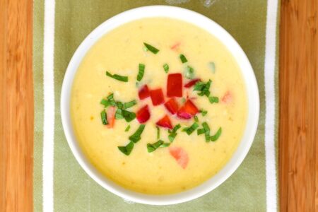 Dairy-Free Creamy Corn Soup Recipe - fresh, healthy, flavorful! It's also naturally plant-based, gluten-free, and allergy-friendly.