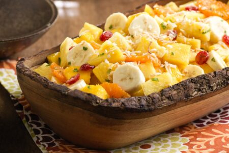 Dairy-Free Tropical Fruit Salad Recipe - also plant-based, allergy-friendly, and versatile! Healthy dessert or side.