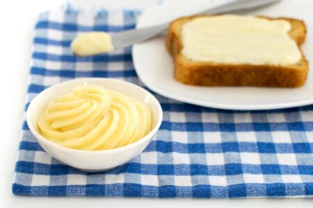Dairy-Free Light Buttery Spread Recipe - this homemade spread is rich, melty, and flavorful! Great on all types of breads or melted atop vegetables, rice, and more. Naturally vegan, gluten-free, and allergy-friendly. Low fat, fast, and inexpensive, too!