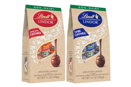 Lindt LINDOR Oatmilk Chocolate Truffles Reviews & Info - vegan, dairy-free, gluten-free truffles in "milk" and dark varieties.