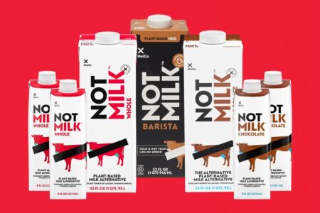 NotMilk Reviews and Info - Whole Milk, Chocolate Milk, and Barista Milk alternatives created by tech company NotCo using Artificial Intelligence. Dairy-free, Gluten-free, Vegan.