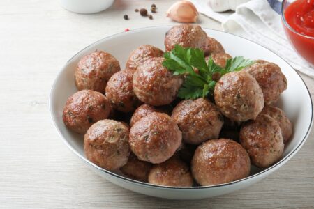 Dairy-Free Italian Meatballs Recipe - a classic made without milk or cheese of any kind! Oven baked for fuss-free cooking. Includes gluten-free and egg-free options. Nut-free and soy-free.