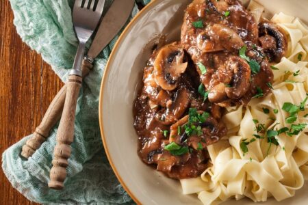 Creamy Dairy-Free Mushroom Marsala Recipe - also suitable for vegan, gluten-free, and soy-free needs