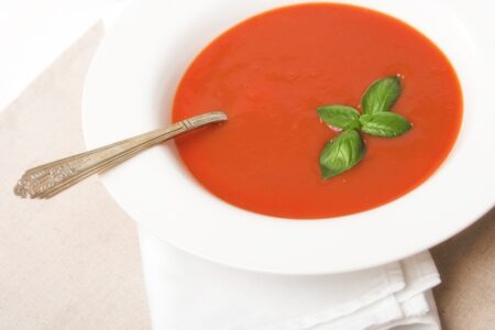 Spicy Red Pepper Tomato Soup Recipe - dairy-free, nut-free, soy-free, plant-based