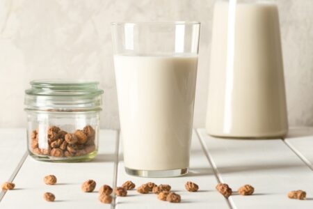 Dairy-Free Tigernut Milk Recipe - rich, creamy, naturally sweet milk alternative made with tiger nuts. It's allergy-friendly, paleo, and yes, tree nut free! Also known as horchata de chufa and used to make Spanish-style horchata.
