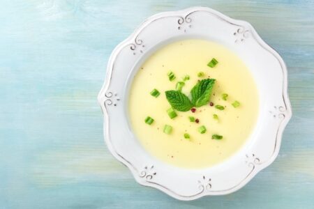 Vegan Vichyssoise Recipe - dairy-free, gluten-free, allergy-friendly, 5-star soup that's fabulous hot or cold!