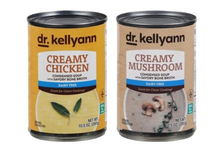 Dr. Kellyann Condensed Creamy Soups Reviews and Info - creamy chicken and creamy mushroom, both dairy-free, gluten-free, nut-free, soy-free, and paleo