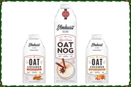 Elmhurst Oat Nog Reviews & Info (Vegan & Gluten-Free) - This plant-based, dairy-free, egg-free nog is also made without gums, carrageenan, and oils. It's a clean formula with a blend of purity protocol oats and cashews.